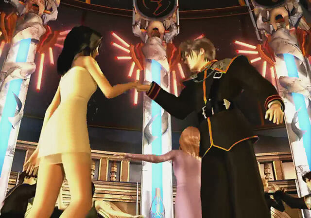 Squall and Rinoa from Final Fantasy VIII dance
