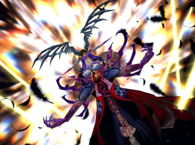 Ultimecia's monstrous final form, emanating light.