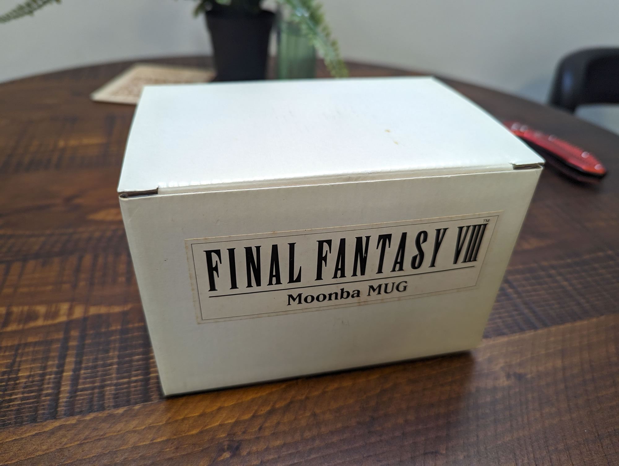 A box labeled "Final Fantasy VIII Moonba Mug."