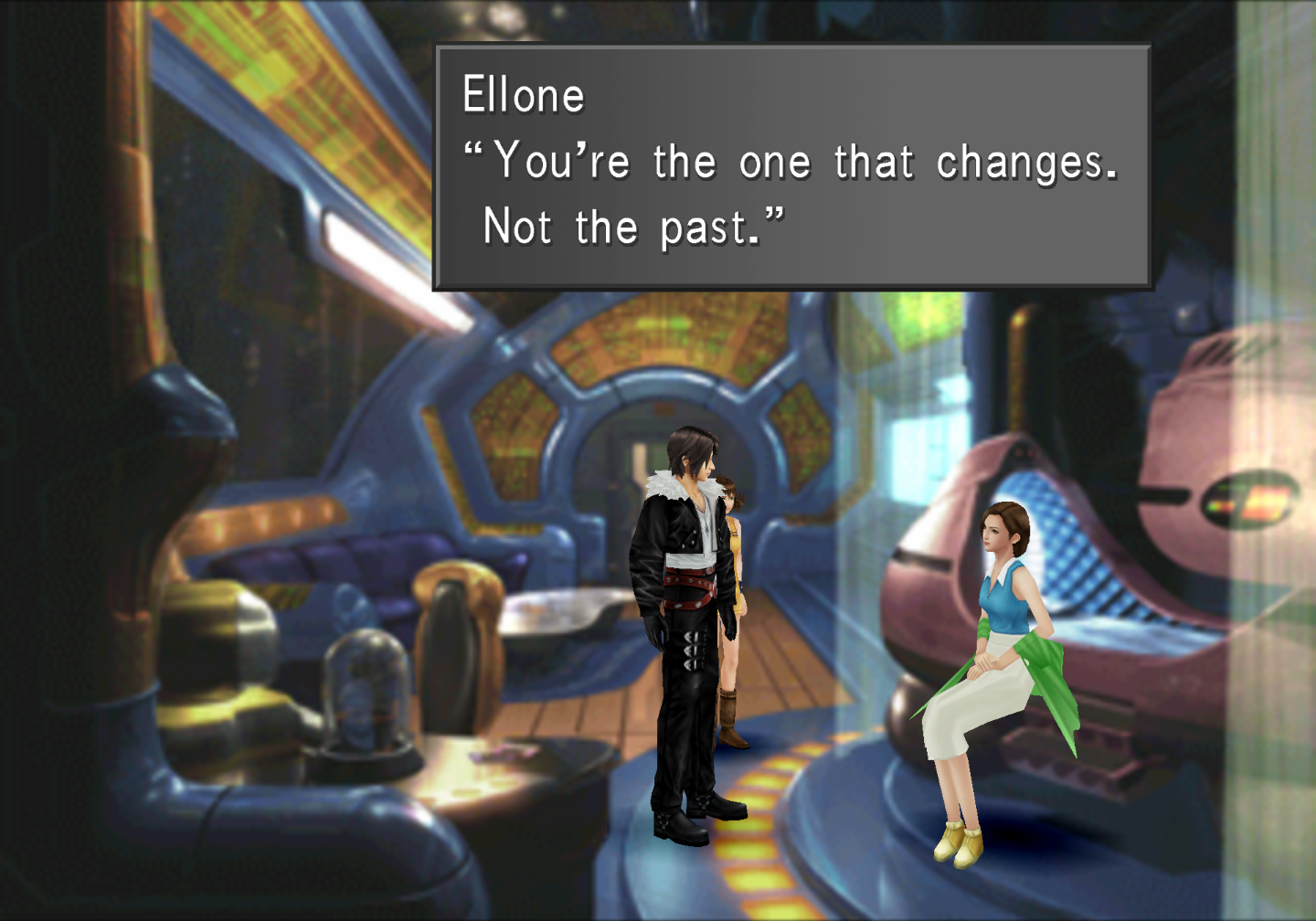 Ellone on the Lunar Base. She says to Squall, "You're the one that changes. Not the past."