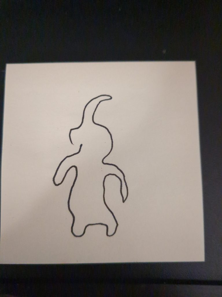 A wiggly blobby PuPu with no eyes.