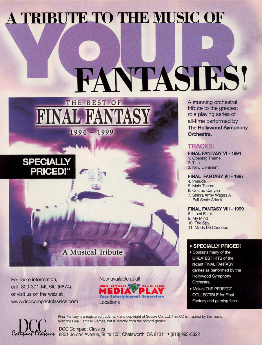 Are these actually the four best tracks in Final Fantasy VIII? Probably not but I’m not gonna let that stop whoever the fuck DCC Compact Classics was